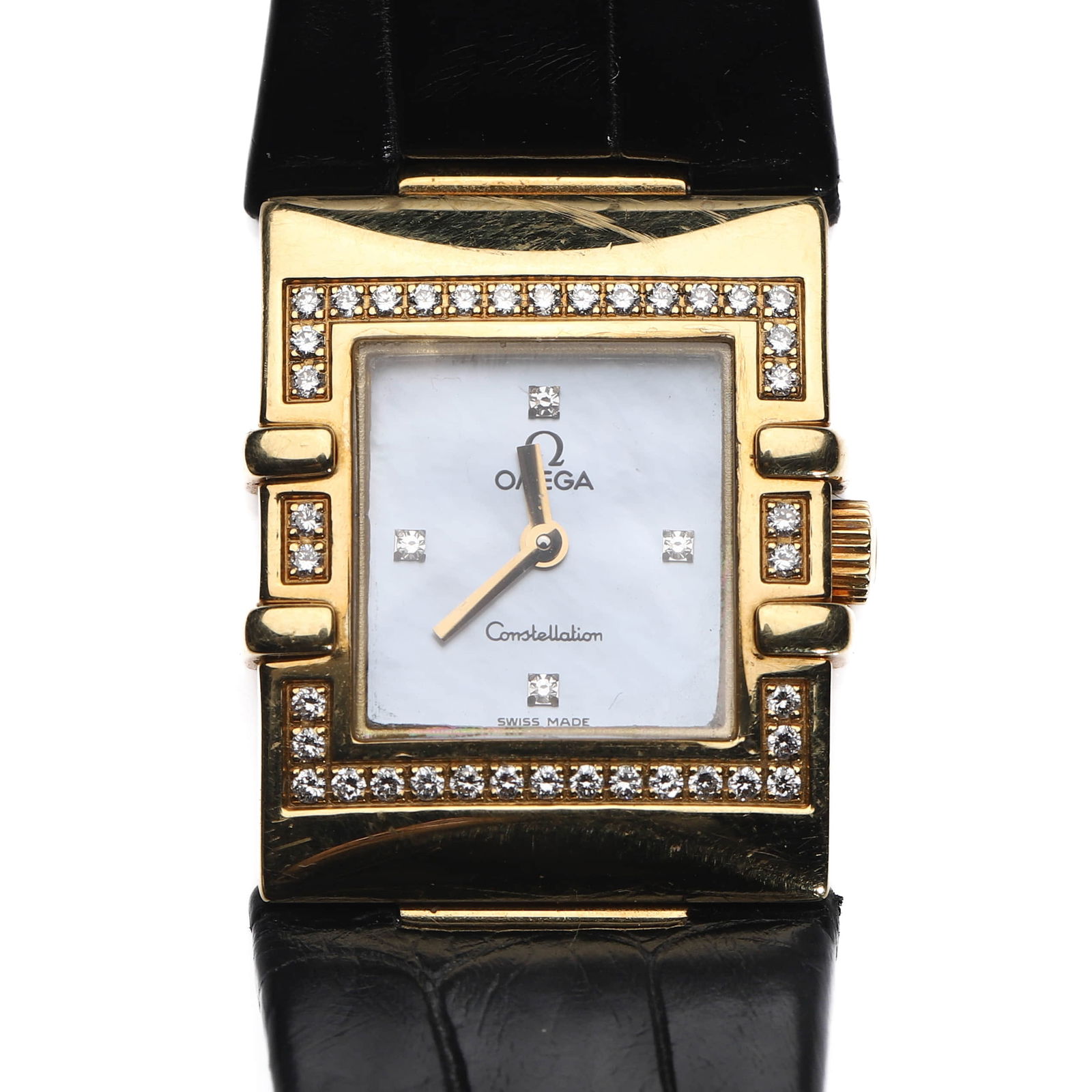 OMEGA CONSTELLATION DIAMOND-SET RECTANGULAR WRISTWATCH - 2