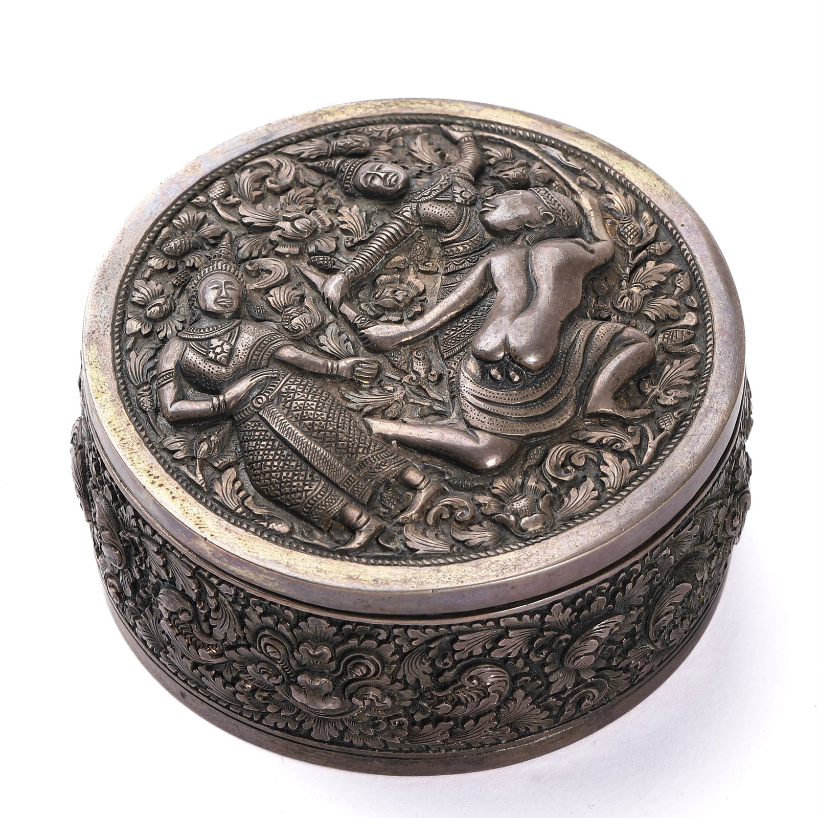 A Burmese Silver Repoussé Box (1 of 3)