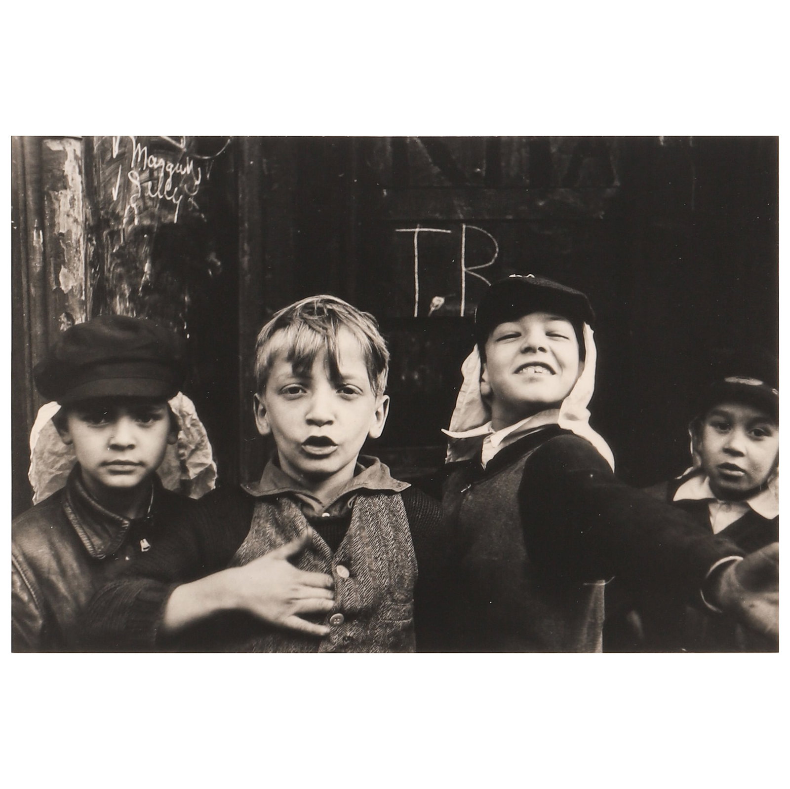 HELEN LEVITT (1913–2009), NEW YORK: Artist Helen Levitt Title New York Medium Gelatin silver print, mounted on board Signature Signed in pencil on the verso Dimensions Image 6 1/2 × 9 3/4 in. (16.5 × 24.7 cm); Frame 15 3/4 × 15 3/4