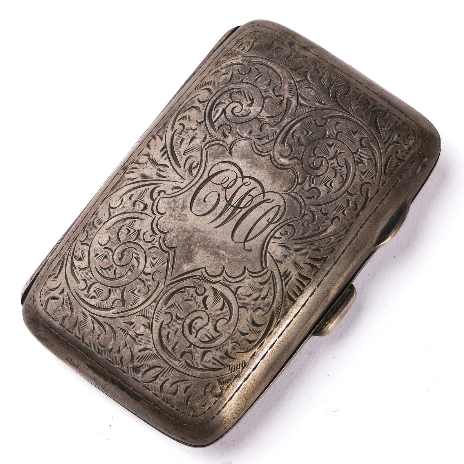 A Silver Engraved Card Case with Monogram (1 of 3)