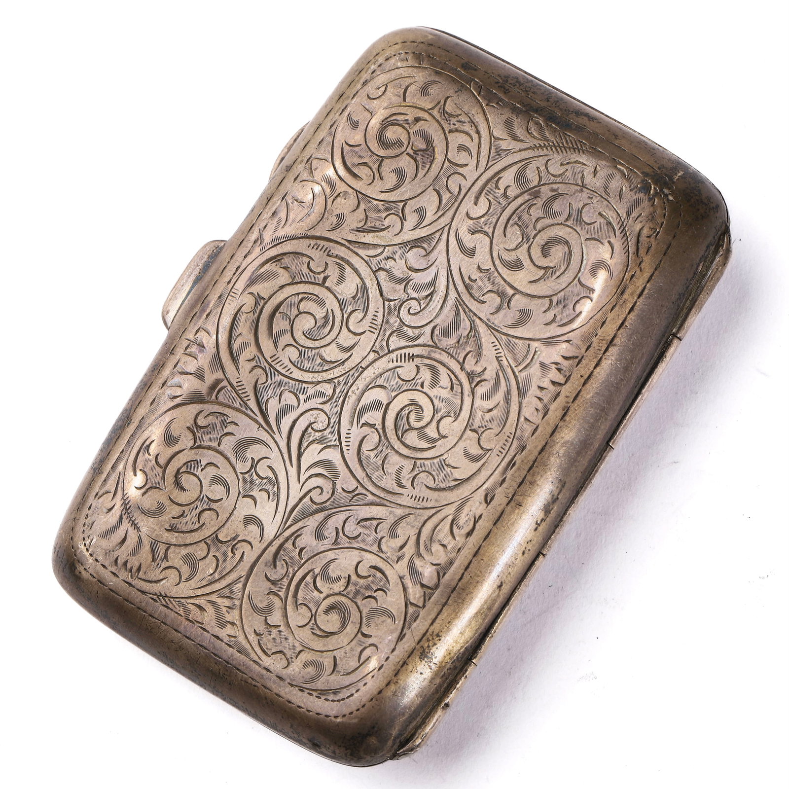 A Silver Engraved Card Case with Monogram - 2
