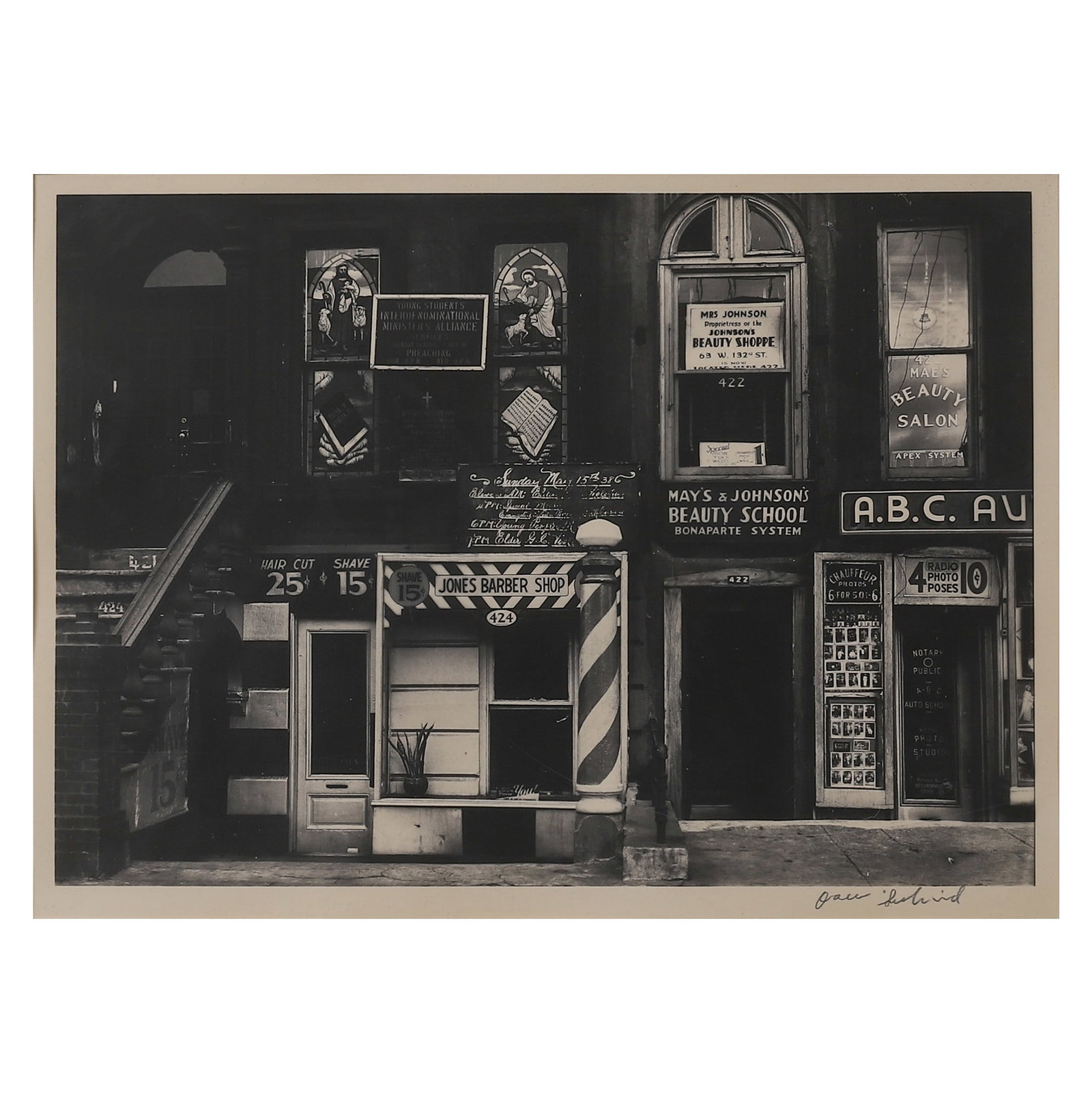 AARON SISKIND (1903-1991) UNTITLED FROM 'HARLEM DOCUMENT: Artist AARON SISKIND Title: UNTITLED, from Harlem Document Material: Gelatin silver print, mounted on board Signature: Signed in pencil "Aaron Siskind," lower right Dimensions Photograph 9 13/16 × 13
