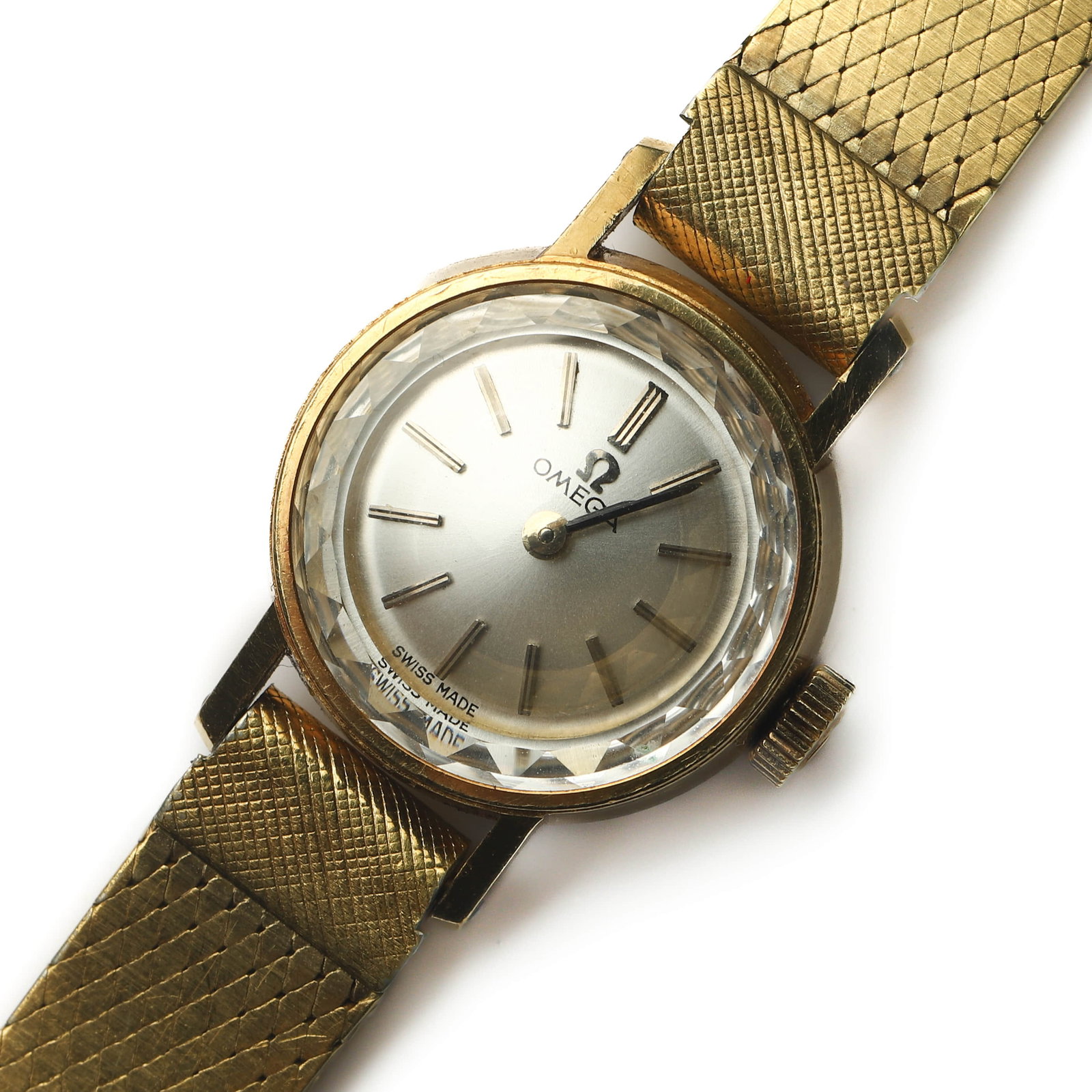 OMEGA LADY'S 18K GOLD WRISTWATCH WITH GOLD-PLATED MESH BRACELET (1 of 7)