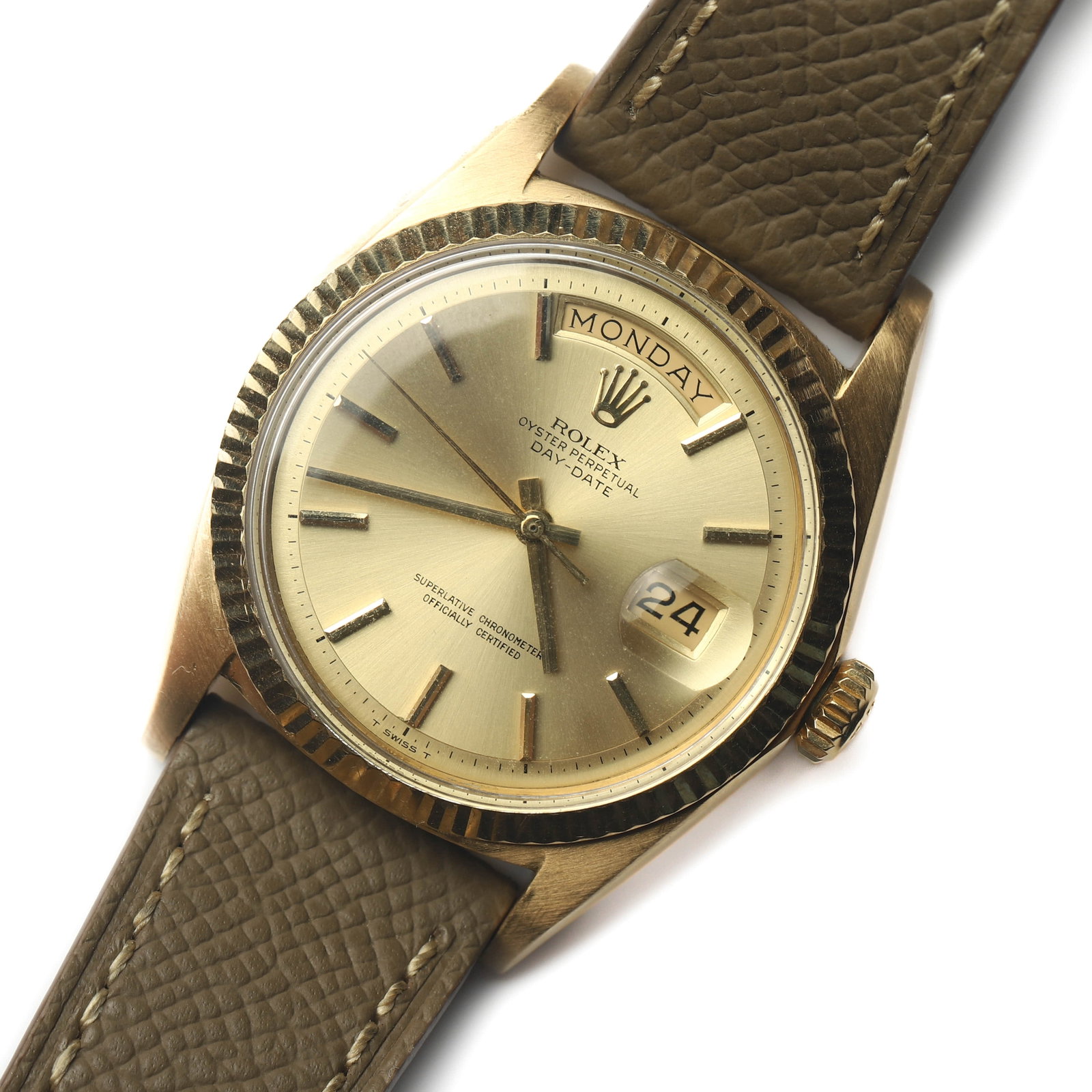 18K GOLD ROLEX OYSTER PERPETUAL DAY-DATE AUTOMATIC WRISTWATCH (1 of 6)