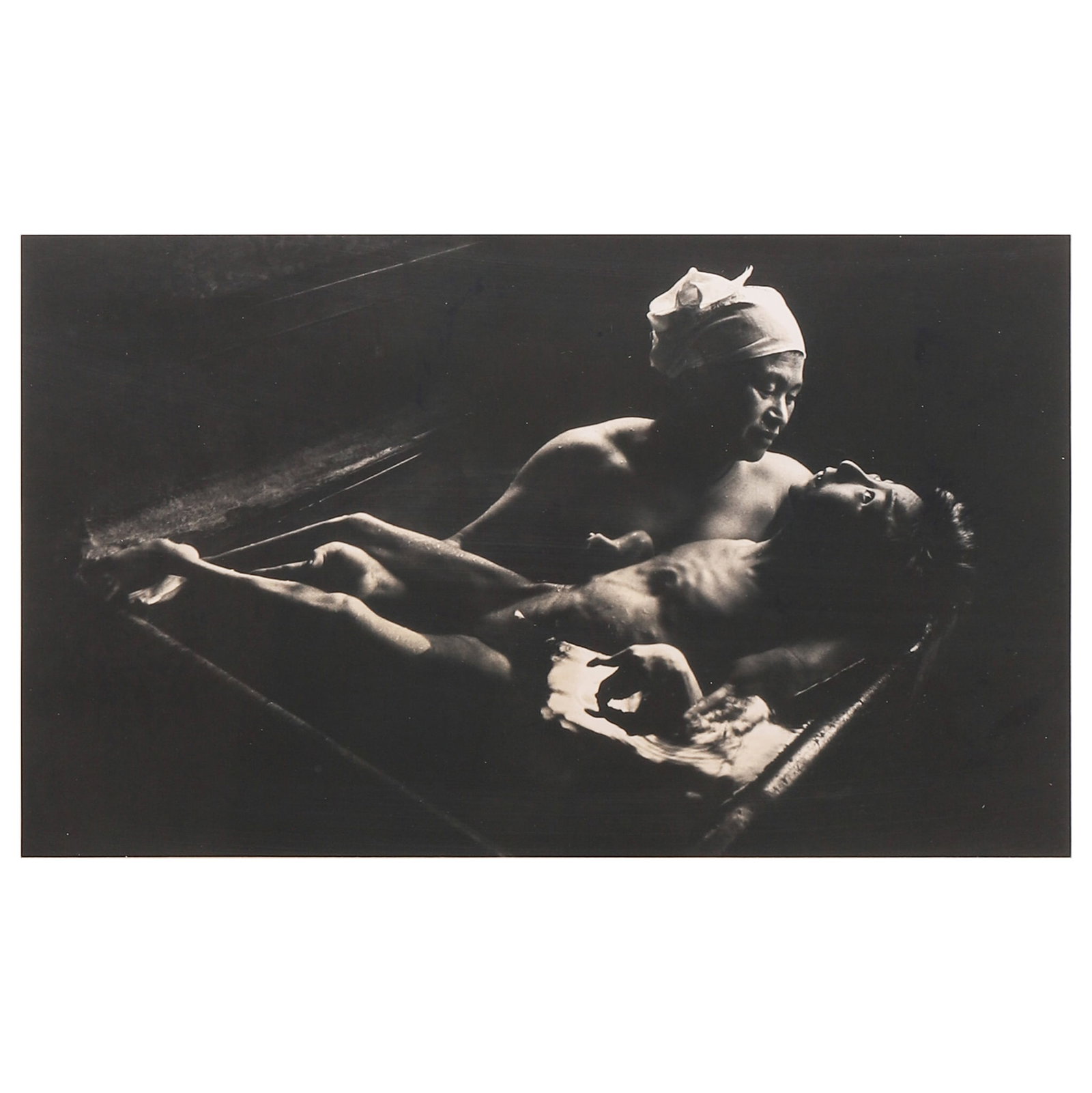 W. EUGENE SMITH (1918–1978), TOMOKO UEMURA IN HER BATH: Artist W. Eugene Smith Title Tomoko Uemura in Her Bath Medium Gelatin silver print, mounted on board Signature Signed in marker lower right recto Dimensions Image 7 5/8 × 12 7/8 in. (19.3 × 32.6 cm)