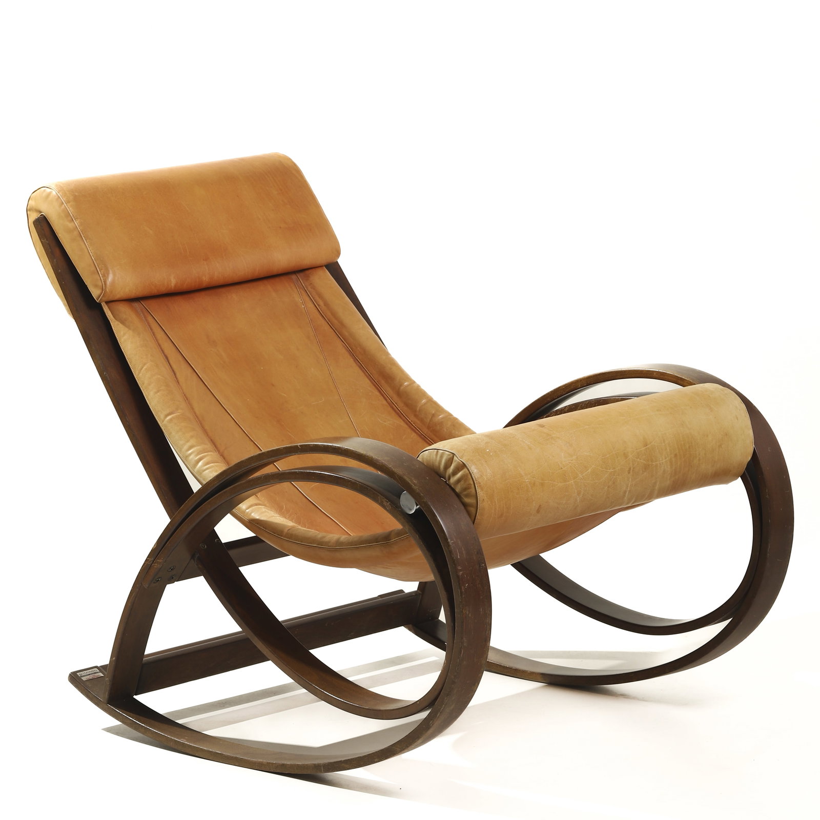 GAE AULENTI FOR POLTRONOVA ROCKING CHAIR, ITALY, MID-20TH CENTURY (1 of 7)