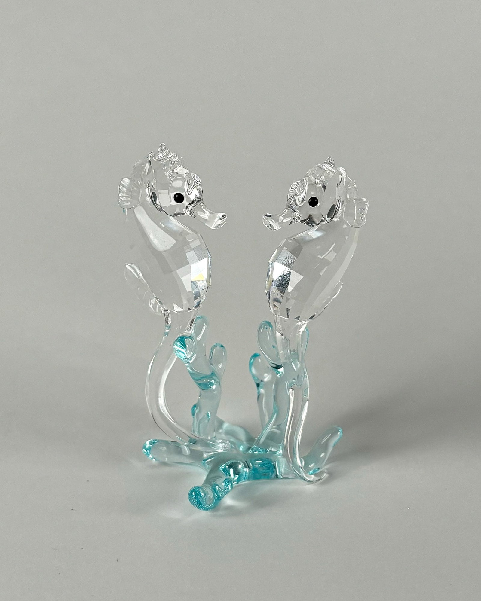 SWAROVSKI Crystal Figurine of Seahorses: SWAROVSKI Crystal Figurine Seahorses. Tall 3 inches. Marked.