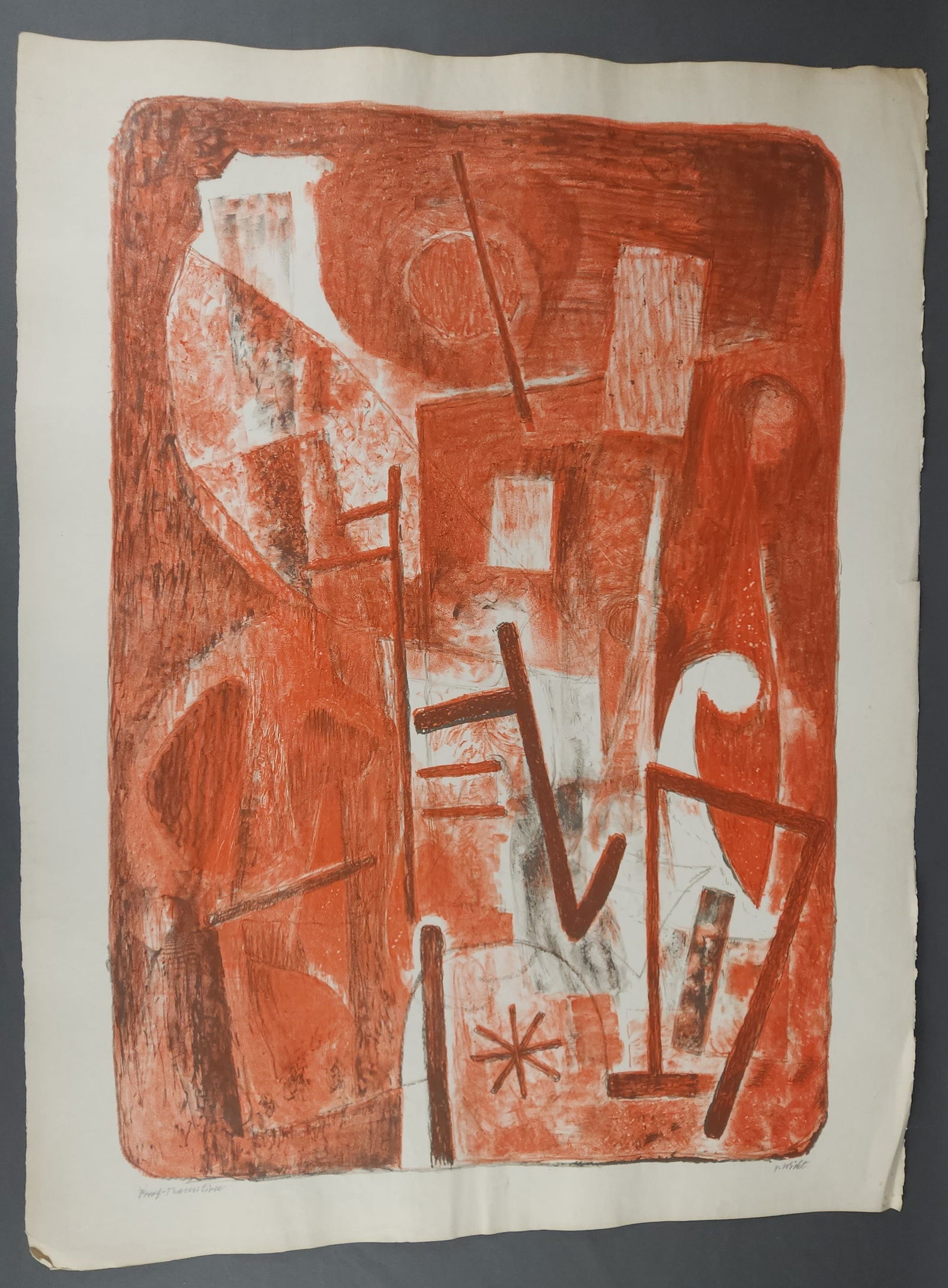 "Transition"-orange/red Artist's Proof signed by John Von Wicht (1 of 3)