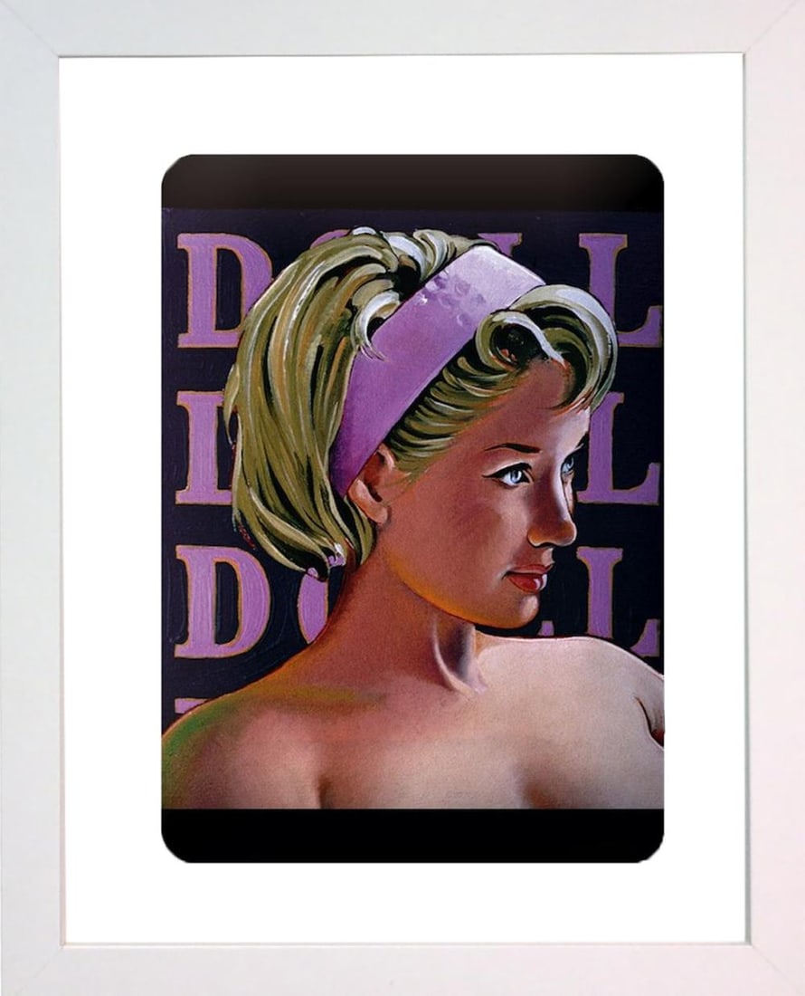 Mel Ramos, 'Doll' 2006, Enamel print on aluminum, Framed: Artist: MEL RAMOS (American, b. 1935) Title: 'Doll' Year: 2006 Enamel print on aluminum Image: 6 x 4 inches (15.2 x 10.2 cm) Framed: 14 x 12 inches Published by Galerie der Moderne, Mains, Germany Con