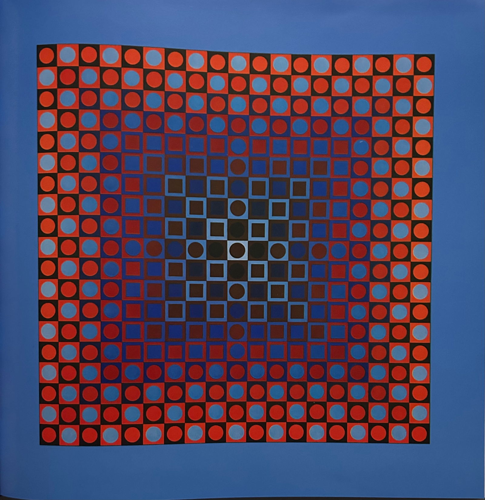 Victor Vaserely, Red and Blue Spheres and Backgrounds 4 (1 of 1)