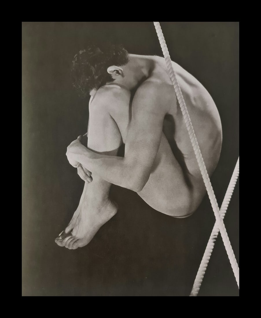 George Platt Lynes, Curled up male nude, 1933: Photographer: George Platt Lynes (American 1907 - 1955) - Internationally renowned photographic artist - best known for portraiture, fashion, dance & nude studies. Subject/Title: Curled up male nude D