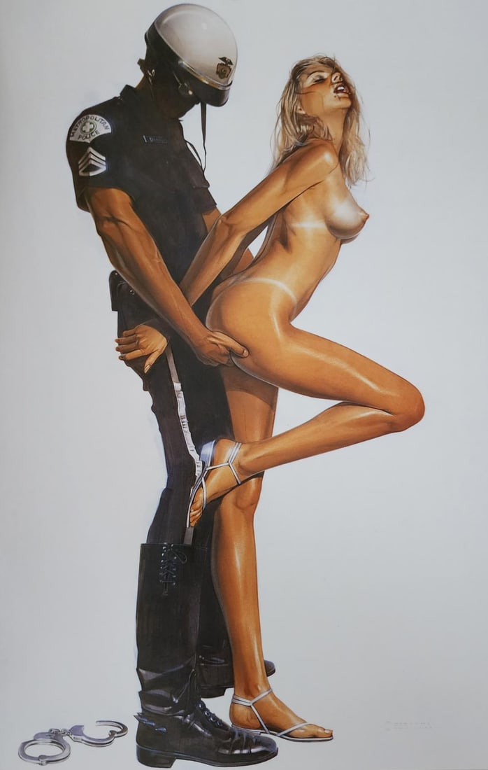 Hajime Sorayama 'Untitled' 2002 Offset Lithograph, Matted: Hajime Sorayama Untitled Medium: Offsetlithograph Image Size: 12 X 8.5 Matted Size: 16 X 14 Print Date: 2002 In excellent condition A certificate of Authenticity is included