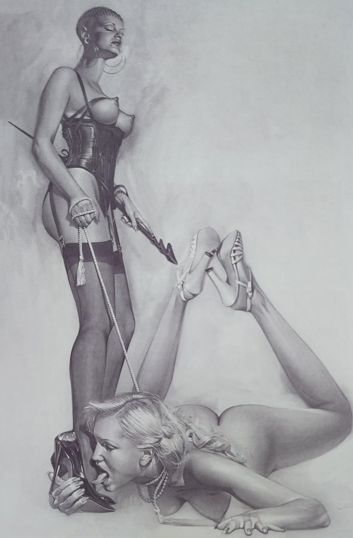 Hajime Sorayama 'Untitled' 2002 Offset Lithograph, Matted: Hajime Sorayama Untitled Medium: Offsetlithograph Image Size: 12 X 8.5 Matted Size: 16 X 14 Print Date: 2002 In excellent condition A certificate of Authenticity is included