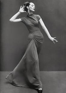 Richard Avedon, Dovima, Evening dress by Gres, Paris studio, 1955: Photographer: Richard Avedon (American, 1923 - 2004) - internationally renowned portrait and fashion photographer, one of the most important and influential photographers during the last half of the t