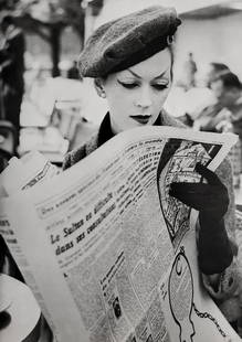 Richard Avedon, Dovima, Hat by DIor, Fouquet's, Paris, 1955: Photographer: Richard Avedon (American, 1923 - 2004) - internationally renowned portrait and fashion photographer, one of the most important and influential photographers during the last half of the t