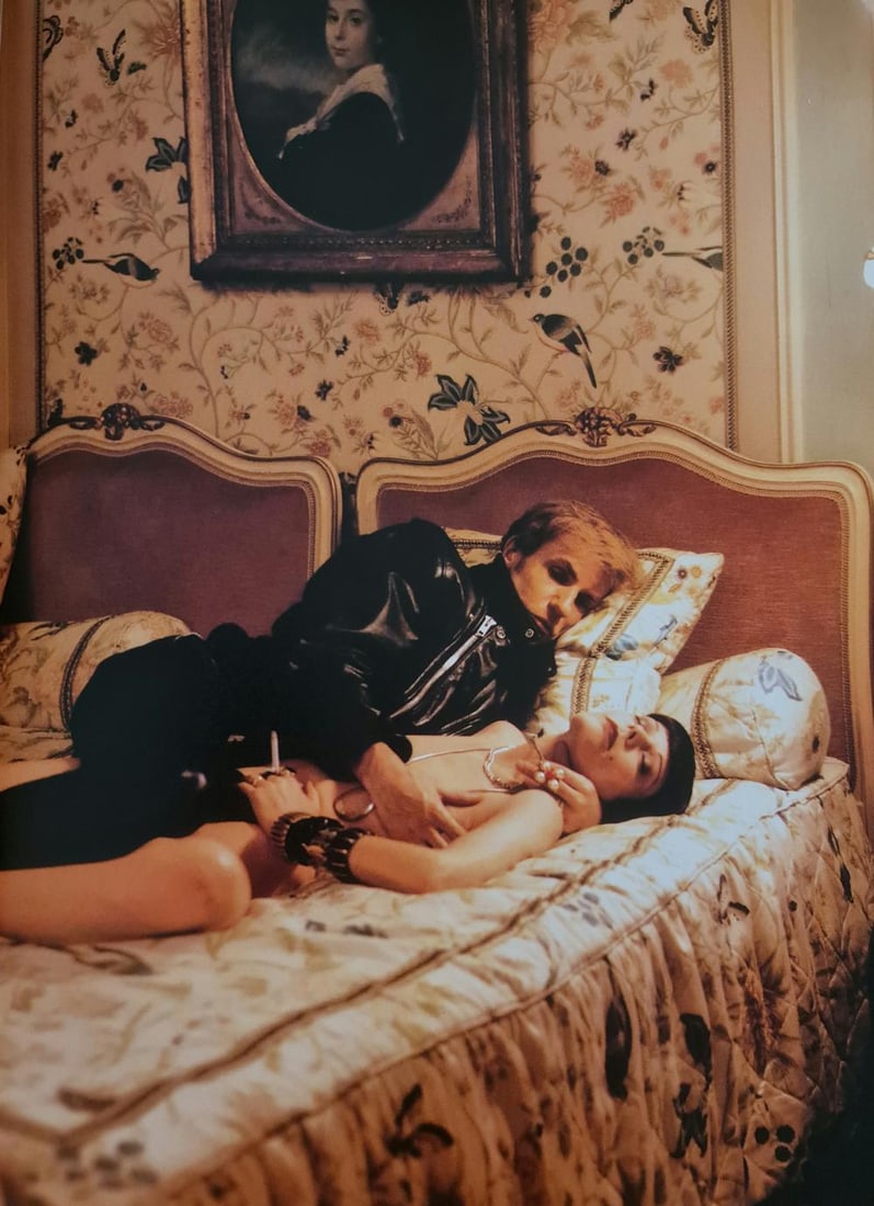 Michel Compte, Designer Claude Montana with wife at the Ritz, Paris, 1993: Photographer: Michel Comte (born 19 February 1954) is a Swiss artist, filmmaker, fashion and portrait photographer. Subject/Title: Frida Kahlo Date Of Negative: 1993 Type Of Print: Sheet Fed Photograv