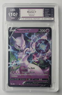 Mewtwo V 2022 Pokemon Go Full Art Holo Pokemon Card Gem Mint 10: Mewtwo V 2022 Pokemon Go Full Art Holo Pokemon Card Gem Mint 10
