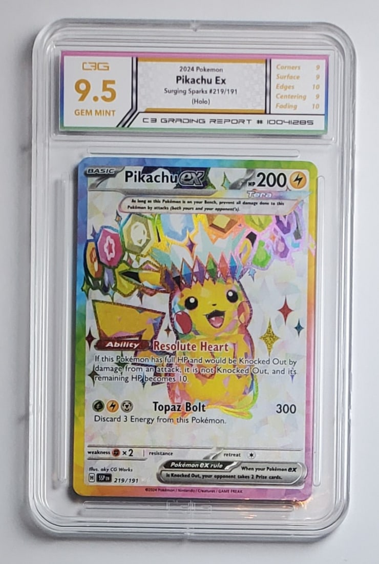 Pikachu EX Full Art Gem Mint 9.5 Surging Sparks 219/191 (1 of 2)