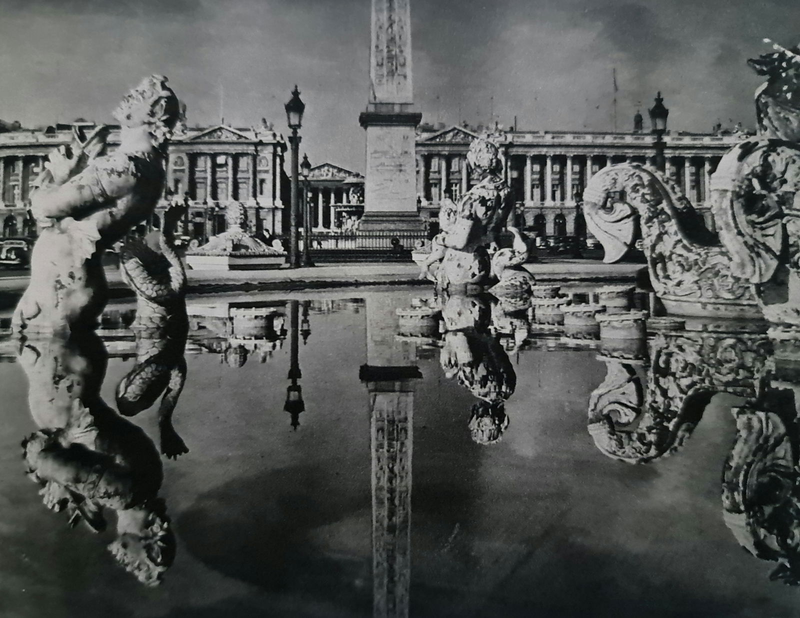 Brassai, Place De La Concorde, 1945: Photographer: Brassai (pseudonym of Gyula Halász, 1899 – 1984) - historically important Hungarian photographer, sculptor and filmmaker who rose to fame in France. Title: Place De La Concorde Type O