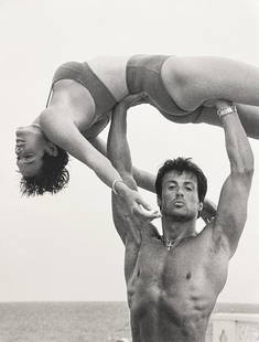Herb Ritts, Sylvester Stallone & Brigitte Nielson, 1985: Photographer: Herbert "Herb" Ritts (American, 1952 - 2002) - renowned fashion, art and celebrity photographer. Subject: "Sylvester Stallone & Brigitte Nielson" Date Of Negative: 1985 Type Of Print: Fi