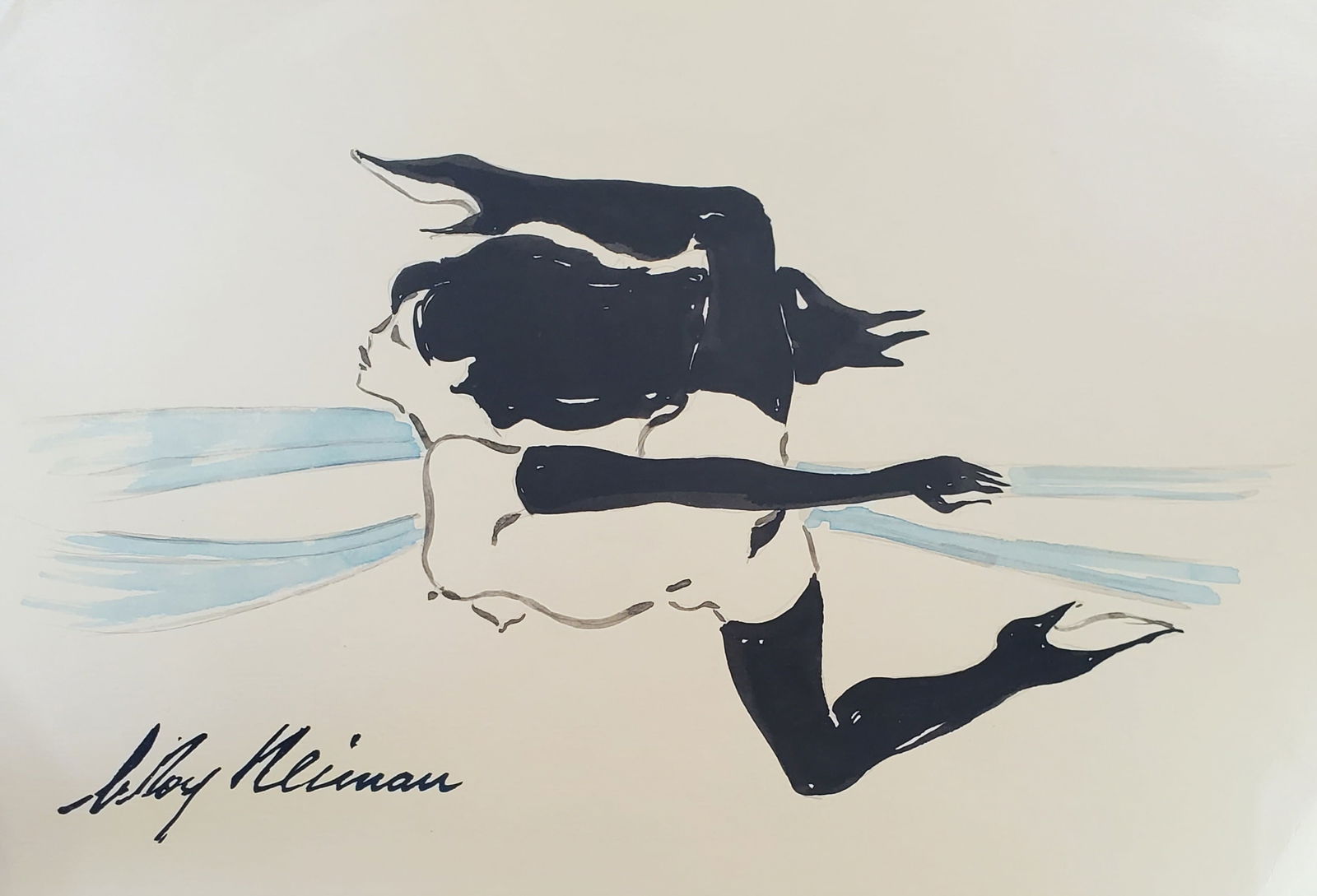 Artist: LeRoy Neiman Title: Playboy Femlin Medium: Watercolor on Paper Subject: Playboy Magazine (1 of 2)