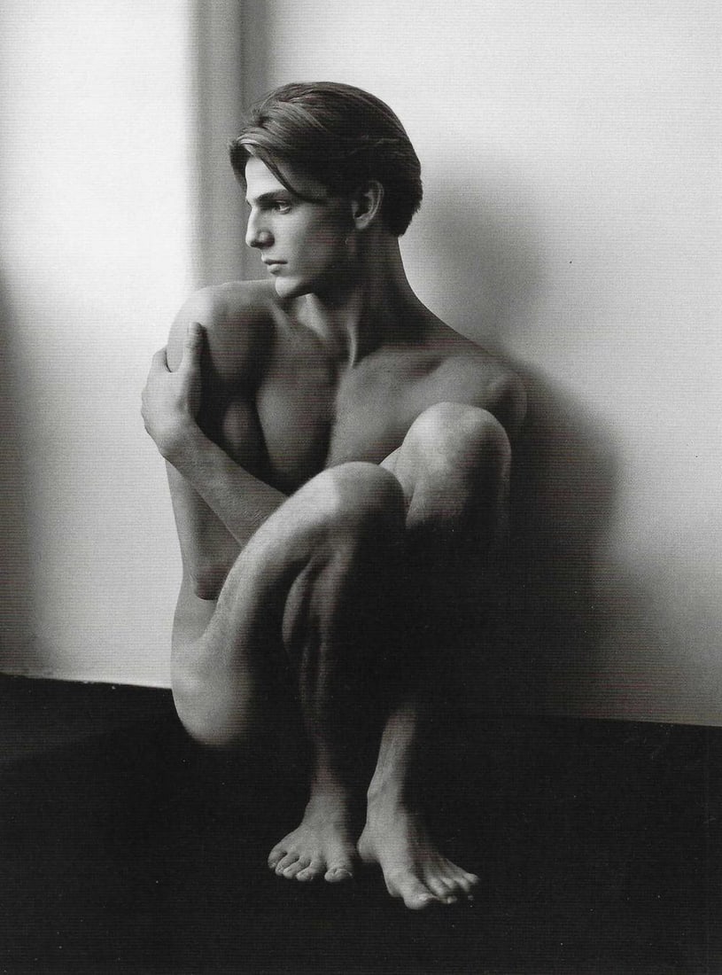 Herb Ritts Stephano Seated, Milan, 1985: Photographer: Herbert "Herb" Ritts (American, 1952 - 2002) - renowned fashion, art and celebrity photographer. Title: Stephano Seated, Milan Date Of Negative: 1985 Type Of Print: Fine Duotone Photo En