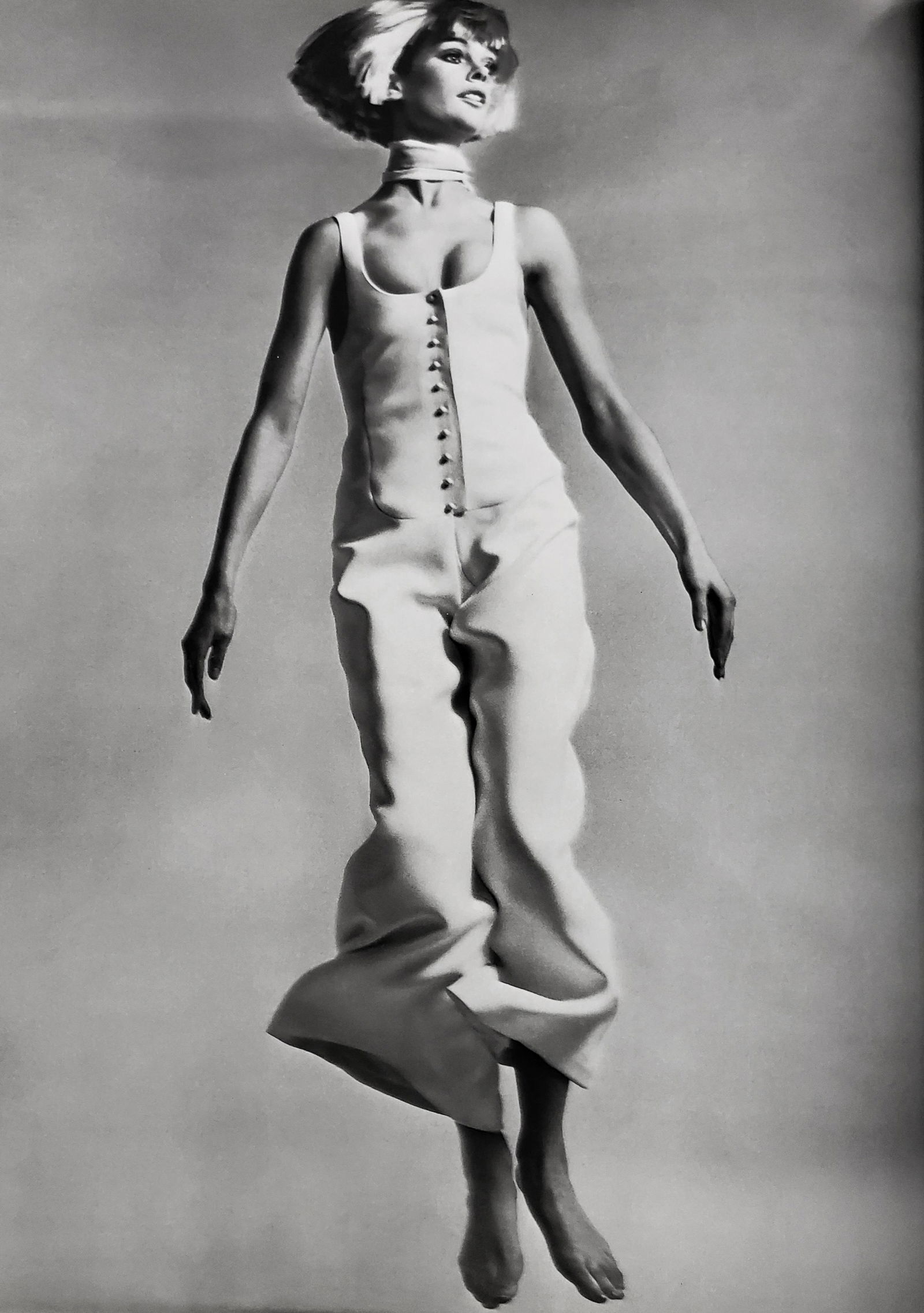 Richard Avedon, Jean Shrimpton, Jump suit by Courreges, Paris studio, 1970: Photographer: Richard Avedon (American, 1923 - 2004) - internationally renowned portrait and fashion photographer, one of the most important and influential photographers during the last half of the t