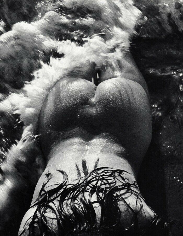 Lucien Clergue, Vintage Female Nude Body Water Wave, 1960s: Photographer: Lucien Clergue (France, 1934 - 2014) - renowned French photographer with a diverse body of work, he is perhaps best known for his dynamic female nude studies in and around water which of