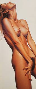 Hajime Sorayama, 'Sultry Depictions', Large Offset Lithograph, 1993: Artist: Hajime Sorayama Title: The Gynoids Medium: Offset lithograph Year: 1993 Printed in Japan Size: 14 x 9 inces Matted Size: 20 x 16 Inches Condition: Excellent
