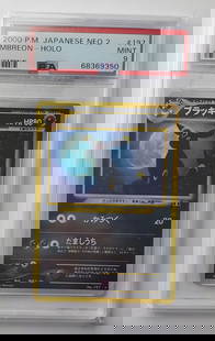Umbreon 2000 Japanese Neo 2 Holo Gem Mint 9 Pokemon Card: Umbreon 2000 Japanese Neo 2 Holo Graded- Gem Mint 9 Pokemon Card