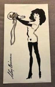 LeRoy Neiman, Playboy Femlin with Her Bouquet, Original Signed Watercolor Drawing