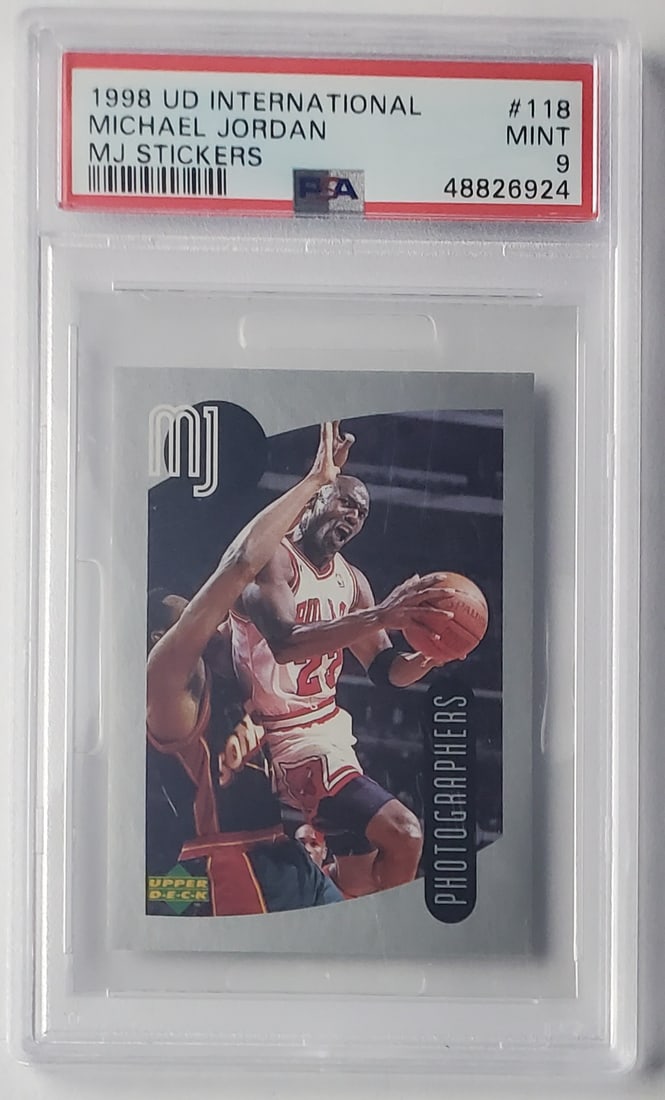 Michael Jordan 1998 UD Basketball Sticker Card PSA 9 (1 of 2)
