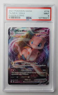 Mew Vmax Full Art Holo PSA Mint 9 2021 Pokemon Card: Mew Vmax Full Art Holo PSA Mint 9 2021 Pokemon Card