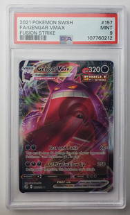 Gengar Vmax Fusion Strike Full Art Holo PSA Mint 9 2023 Pokemon Card: Gengar Vmax Fusion Strike Full Art Holo PSA Mint 9 2023 Pokemon Card
