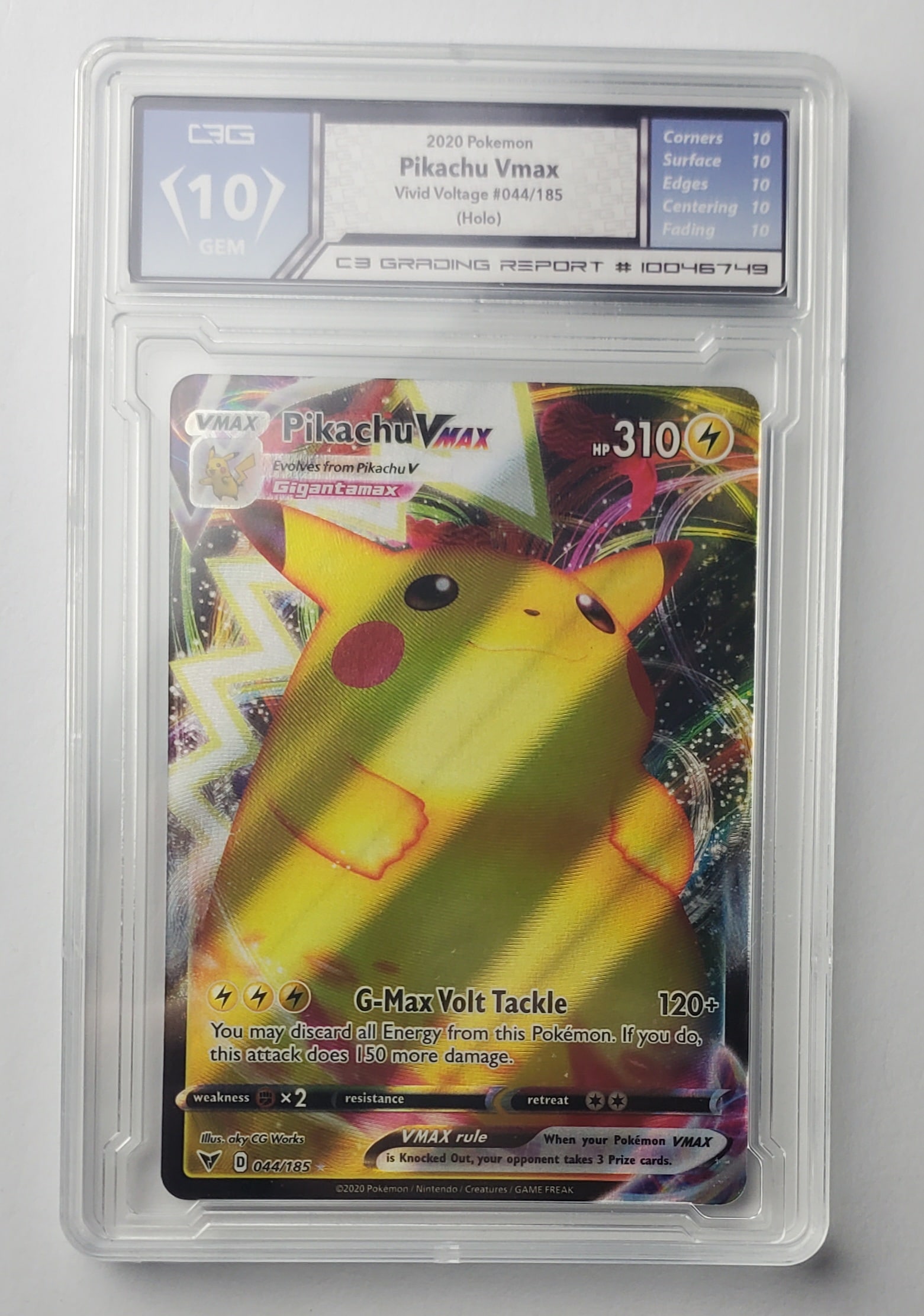 Pikachu 2020 Vivid Voltage Full Art Holo Gem Mint 10 Pokemon Card (1 of 2)