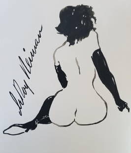 LeRoy Neiman, Playboy Femlin back profile IV, Original Signed Watercolor Drawing: Artist: LeRoy Neiman Title: Playboy Femlin Medium: Watercolor on Paper Subject: Playboy Magazine Femlin Condition: Very Good Size: 9.5 x 8.25 Condition: Very Good - Excellent