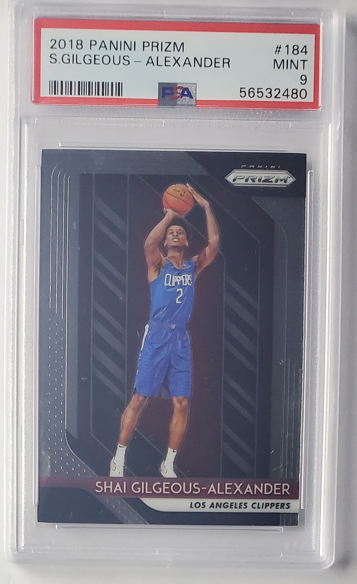 Shai Gilgeous Alexander 2018 Panini Prizm Rookie PSA 9 Basketball Card: Shai Gilgeous Alexander 2018 Panini Prizm Rookie Graded- PSA 9 Basketball Card