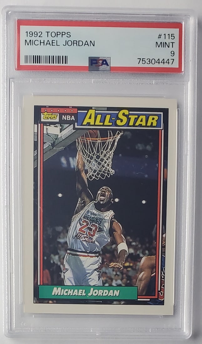 Michael Jordan 1992 Topps PSA 9 Basketball Card (1 of 2)