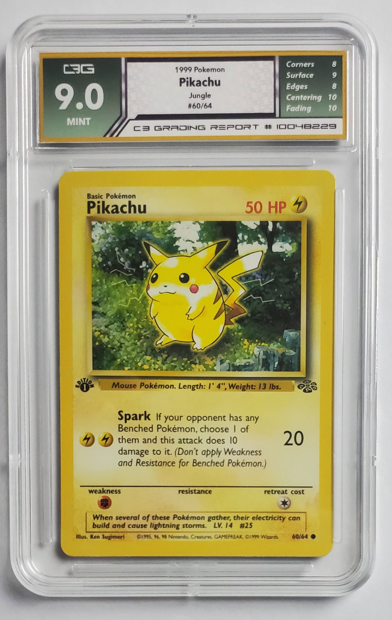 Pikachu 1999 Jungle 1st Edition Pokemon Card Gem Mint 9 (1 of 2)