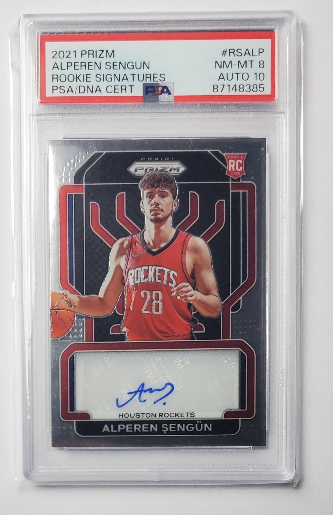 Alpren Sengun Autographed Rookie PSA Certified Min 8 Auto 10 Basketball Card (1 of 2)