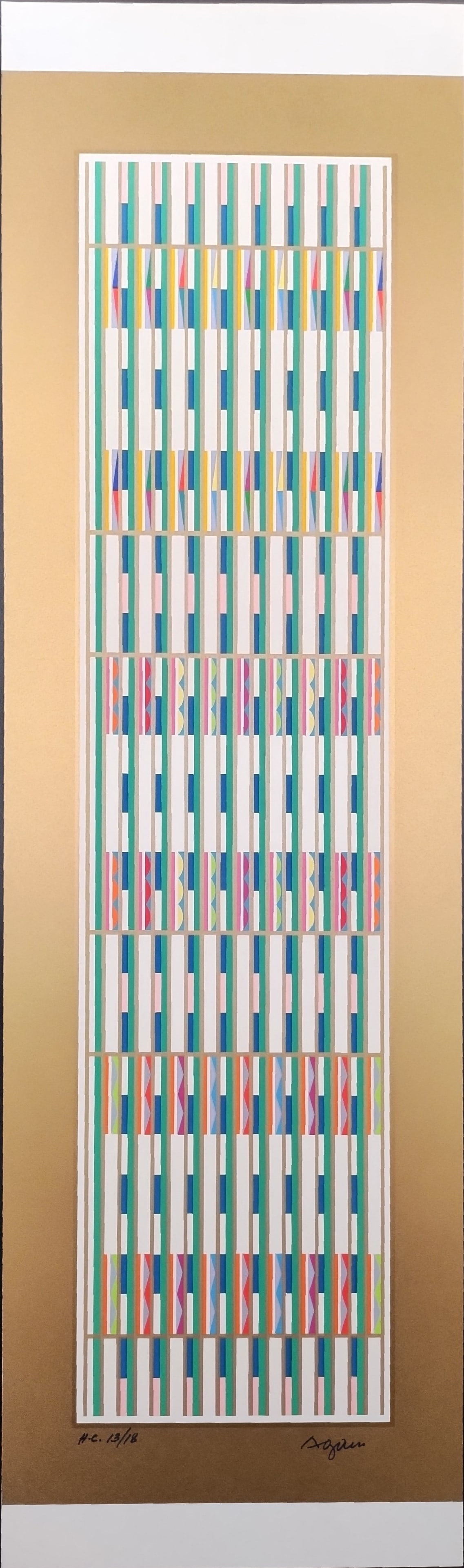 Yaacov Agam, Vertical Orchestration, Signed Limited Edition SerigraphHc 4/18 (1 of 1)