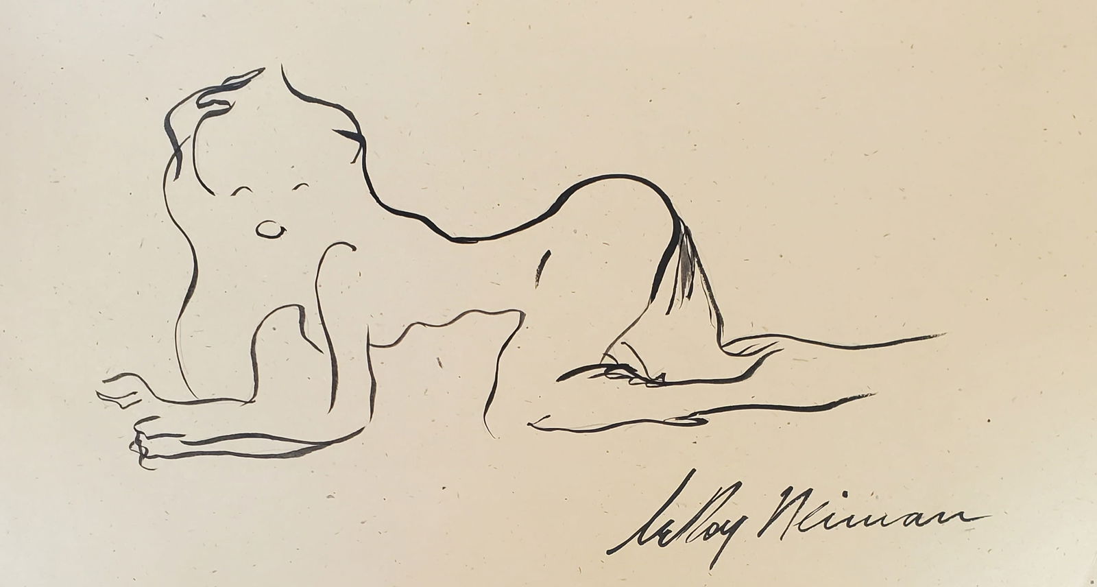 LeRoy Neiman, Playboy Femlin quick sketch, Original Signed Watercolor Drawing (1 of 2)