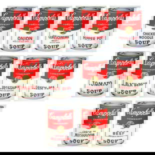 Andy Warhol, 'Soup Can Series I', 10 Piece Portfolio, Serigraph Sunday B. Morning: Ten Piece Portfolio Artist: Andy Warhol Title: "Soup Can Series I" Size: 35" X 23" each Verso: Fill in your own signature and, published by Sunday B. Morning stamps Technique: serigraph On Museums boa