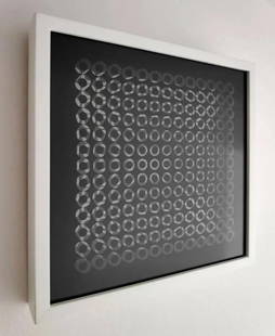 Victor Vasarely, Oeuvres Profondes Cinetiques Iii: Artist: Victor Vasarely Title: Profound Works III Year: 1973 Not signed or numbered, as published Dimensions: 12 in. by 12 in. Framed Edition: From the Rare Limited Edition Publisher: Editions du Grif