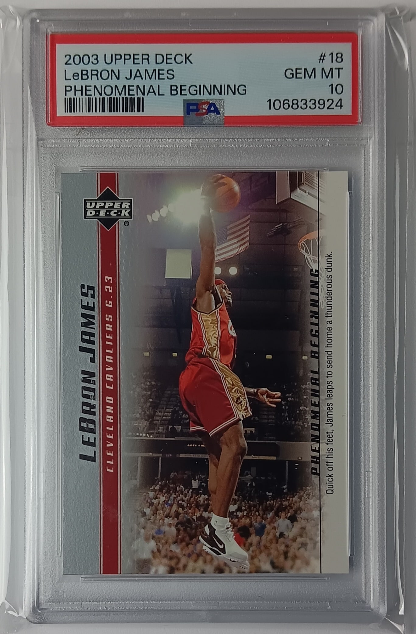 Lebron James 2003 Upper Deck Phenomenal Beginning #18 Basketball Card Gem Mint 10: Lebron James 2003 Upper Deck Phenomenal Beginning #18 Basketball Card Gem Mint 10