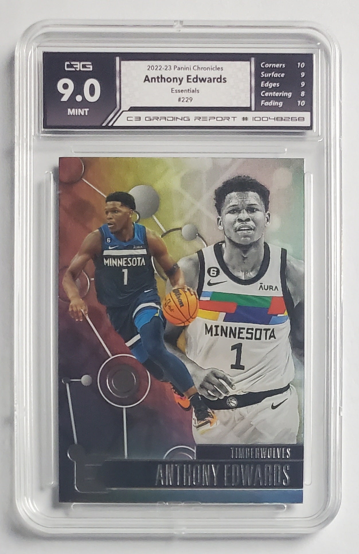 Anthony Edwards 2022-23 Panini Chronicles Essentials Basketball Card Gem Mint 9: Anthony Edwards 2022-23 Panini Chronicles Essentials Basketball Card Gem Mint 9