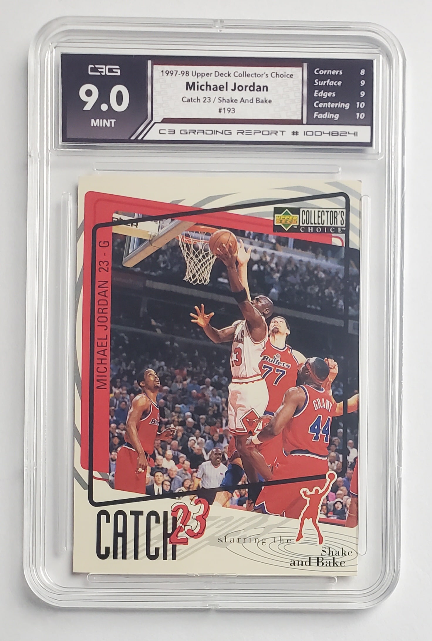Michael Jordan 1997-98 Upper Deck Collector's Choice Catch 23 / Shake and Bake Basketball Card Gem: Michael Jordan 1997-98 Upper Deck Collector's Choice Catch 23 / Shake and Bake Basketball Card Gem Mint 9