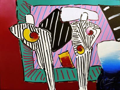 Peter Max 'Time Line Dega Man': Artist: Peter Max Title: Time Line Dega Man Medium: Serigraph Date: 1995 Edition: 150 Size: 27x36 inches Additional Details: Hand Signed By The Artist. Certificate Of Authenticity Included. Additional