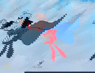 Golden Books, 'Under Dog Takes Flight', Limited Edition Animation Cel: Limited edition sericel of Underdog titled "There's no need to fear, Underdog is here!" This sericel features Underdog as he appeared in the classic animated cartoon series. This Cel measures 11" x 14