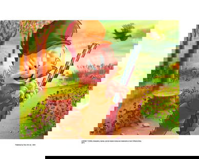 Warner Bros, Looney Tunes, "Turkey Hunting Elmer, 16"x20" Animation Giclee: Subject- Turkey Hunting Elmer Published by Classic Moments as Part of a Limited Edition Run of 500 Type- Animation Giclee Paper- MT600 Year- Circa 2000-2010 Size- 16" x 20" Licensed by Warner Bros. Co